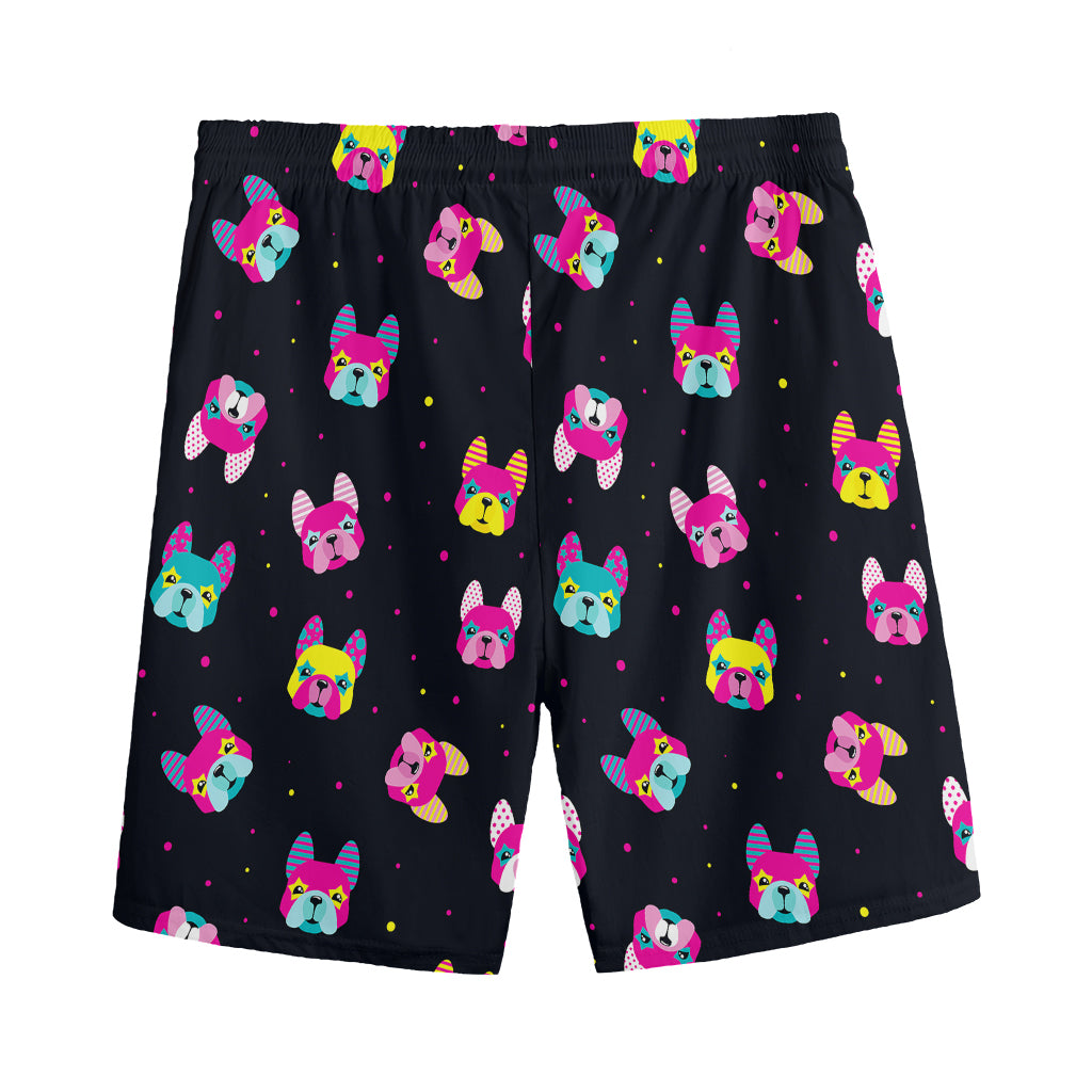 Colorful French Bulldog Print Men's Sports Shorts