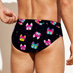 Colorful French Bulldog Print Men's Swim Briefs