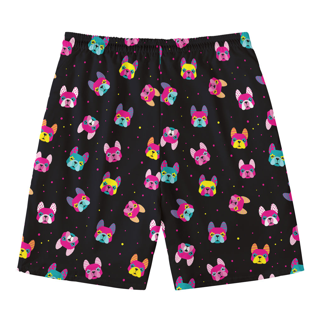 Colorful French Bulldog Print Men's Swim Trunks