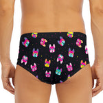 Colorful French Bulldog Print Men's Triangle Swim Briefs