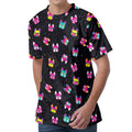 Colorful French Bulldog Print Men's Velvet T-Shirt