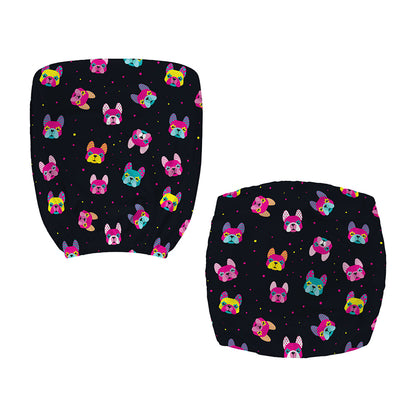 Colorful French Bulldog Print Office Chair Cover