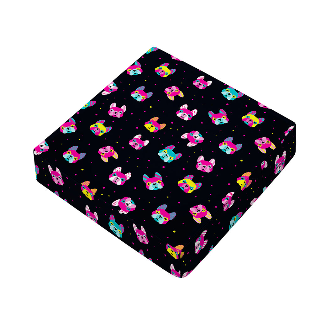 Colorful French Bulldog Print Outdoor Seat Cushion Cover