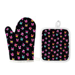 Colorful French Bulldog Print Oven Mitt And Pot Holder Set