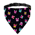 Colorful French Bulldog Print Over The Collar Dog Bandana
