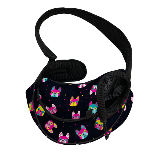 Colorful French Bulldog Print Pet Sling Carrier
