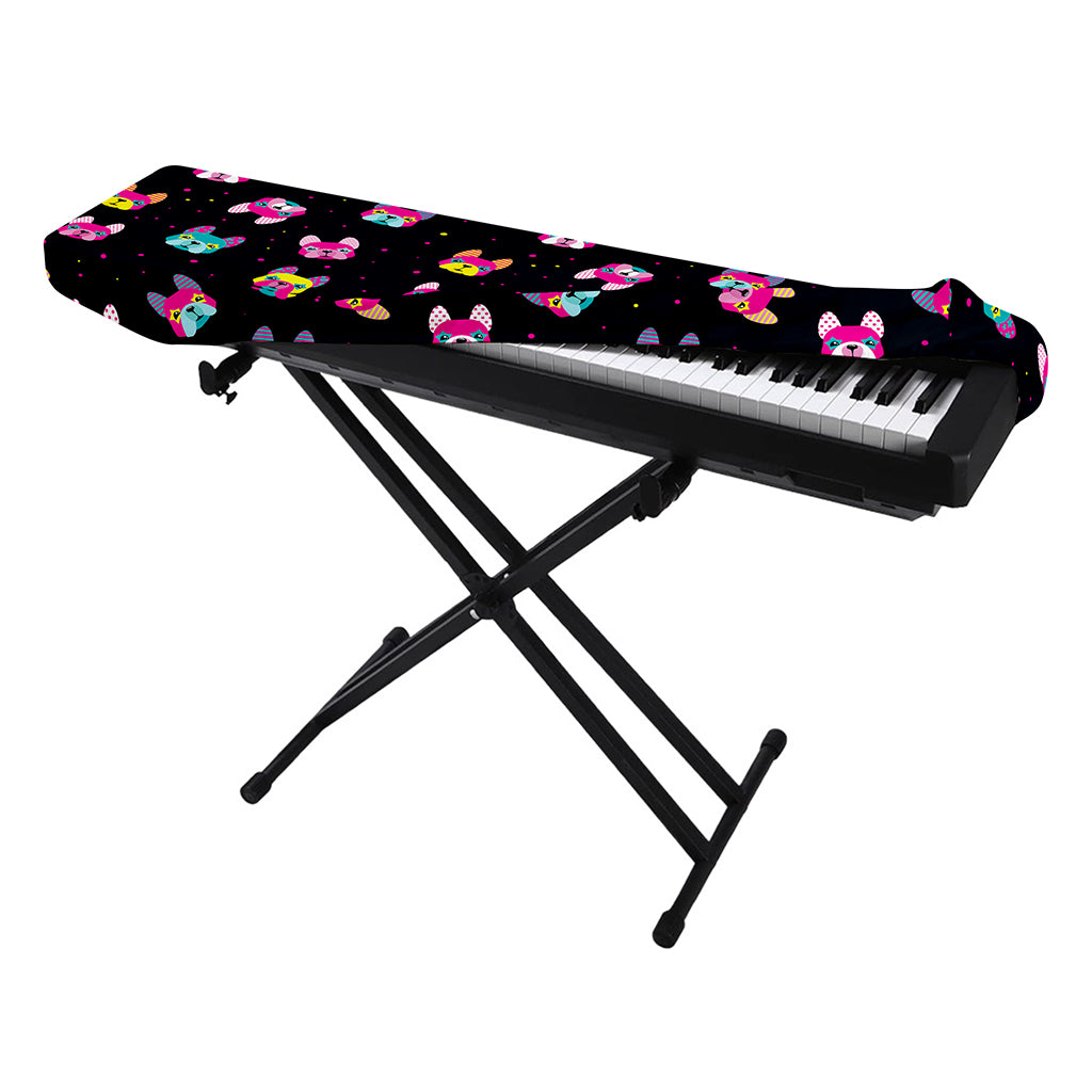 Colorful French Bulldog Print Piano Keyboard Cover
