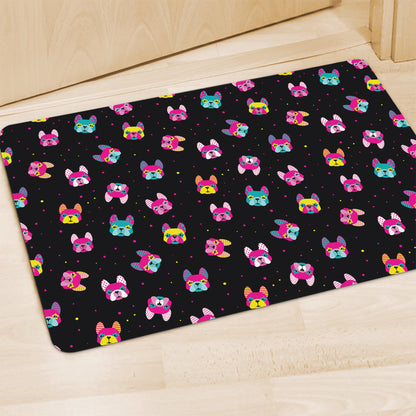 Colorful French Bulldog Print Polyester Doormat
