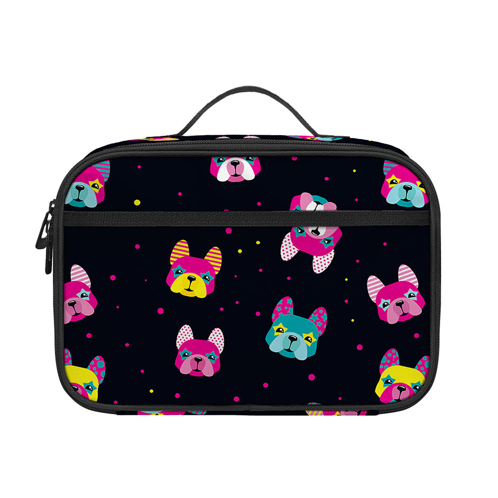 Colorful French Bulldog Print Portable Lunch Bag