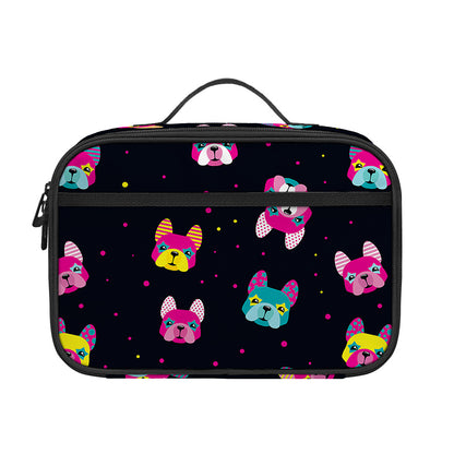 Colorful French Bulldog Print Portable Lunch Bag