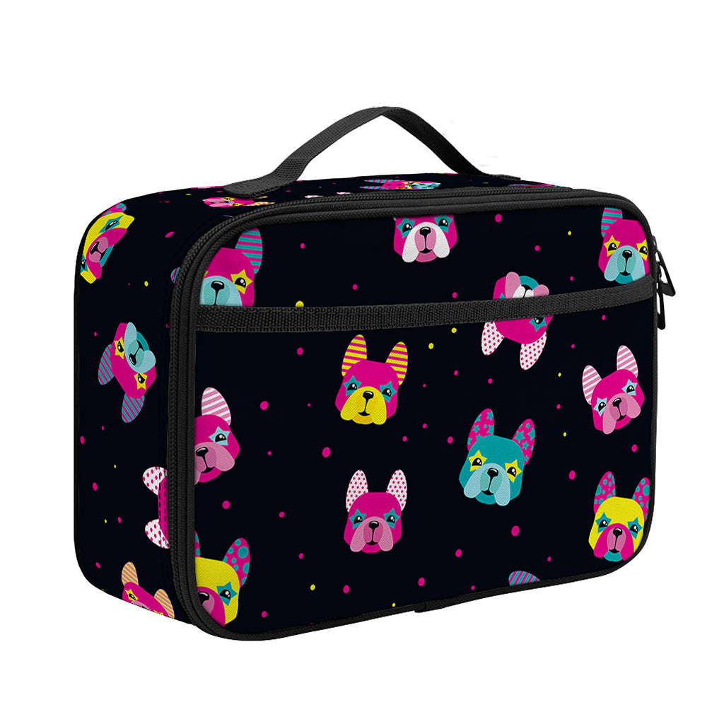 Colorful French Bulldog Print Portable Lunch Bag