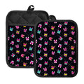 Colorful French Bulldog Print Pot Holders With Pocket