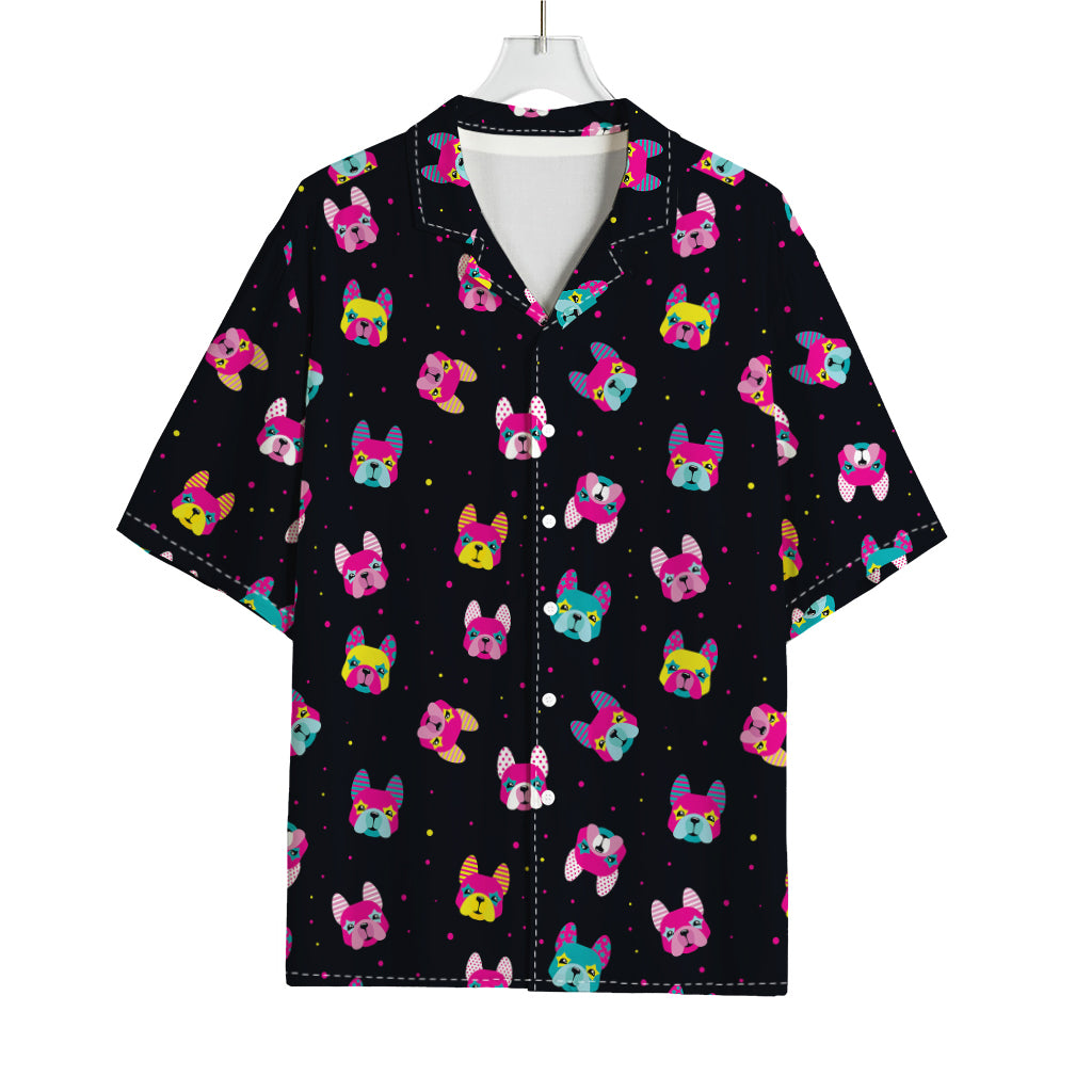 Colorful French Bulldog Print Rayon Hawaiian Shirt