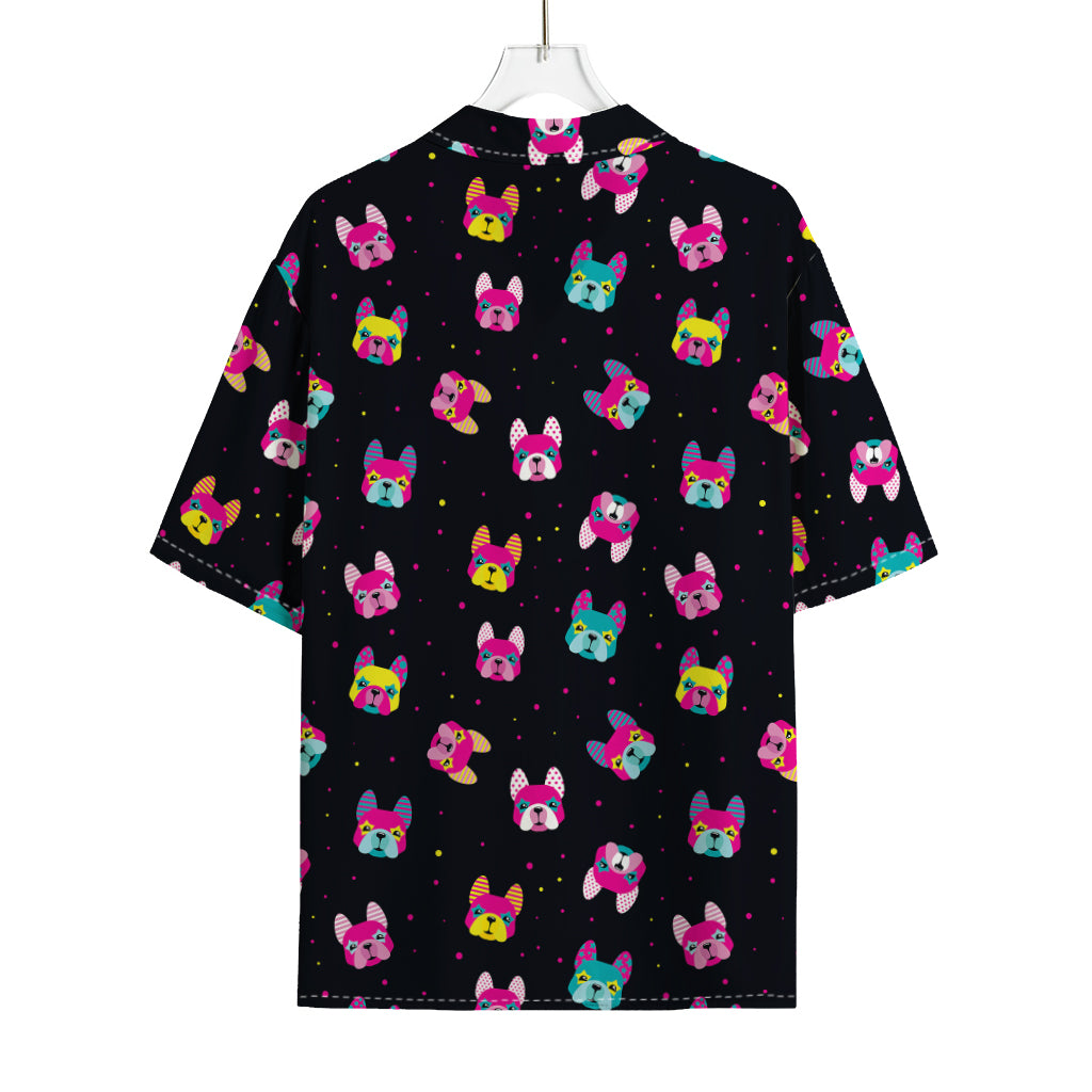 Colorful French Bulldog Print Rayon Hawaiian Shirt