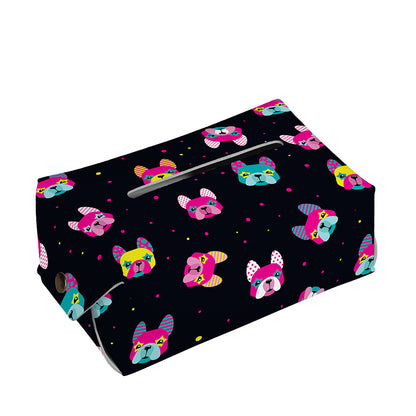 Colorful French Bulldog Print Rectangle Tissue Box Cover