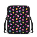 Colorful French Bulldog Print Rectangular Crossbody Bag