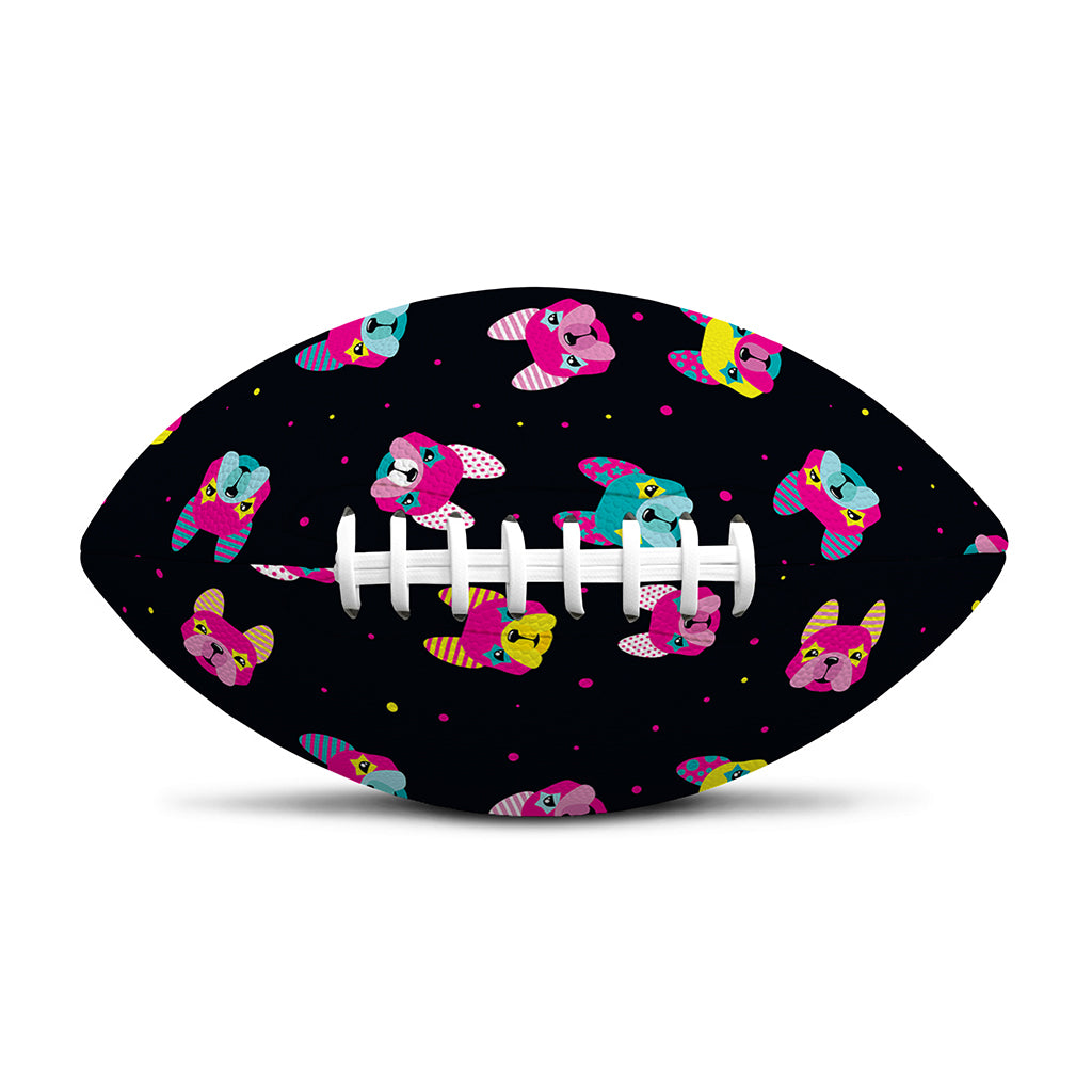 Colorful French Bulldog Print Rugby Ball