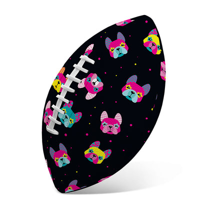 Colorful French Bulldog Print Rugby Ball