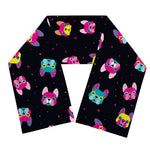 Colorful French Bulldog Print Scarf
