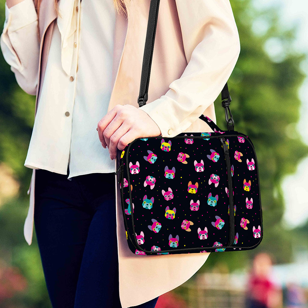 Colorful French Bulldog Print Shoulder Strap Bible Bag