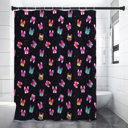 Colorful French Bulldog Print Shower Curtain