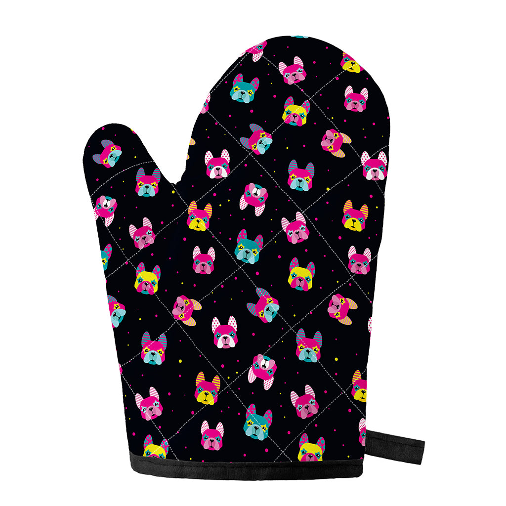 Colorful French Bulldog Print Single Oven Mitt