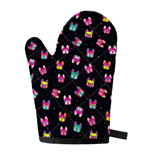 Colorful French Bulldog Print Single Oven Mitt