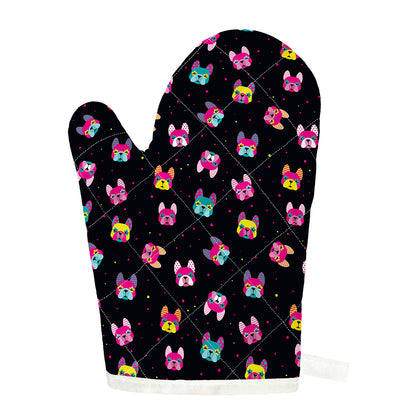 Colorful French Bulldog Print Single Oven Mitt
