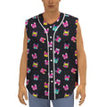 Colorful French Bulldog Print Sleeveless Baseball Jersey