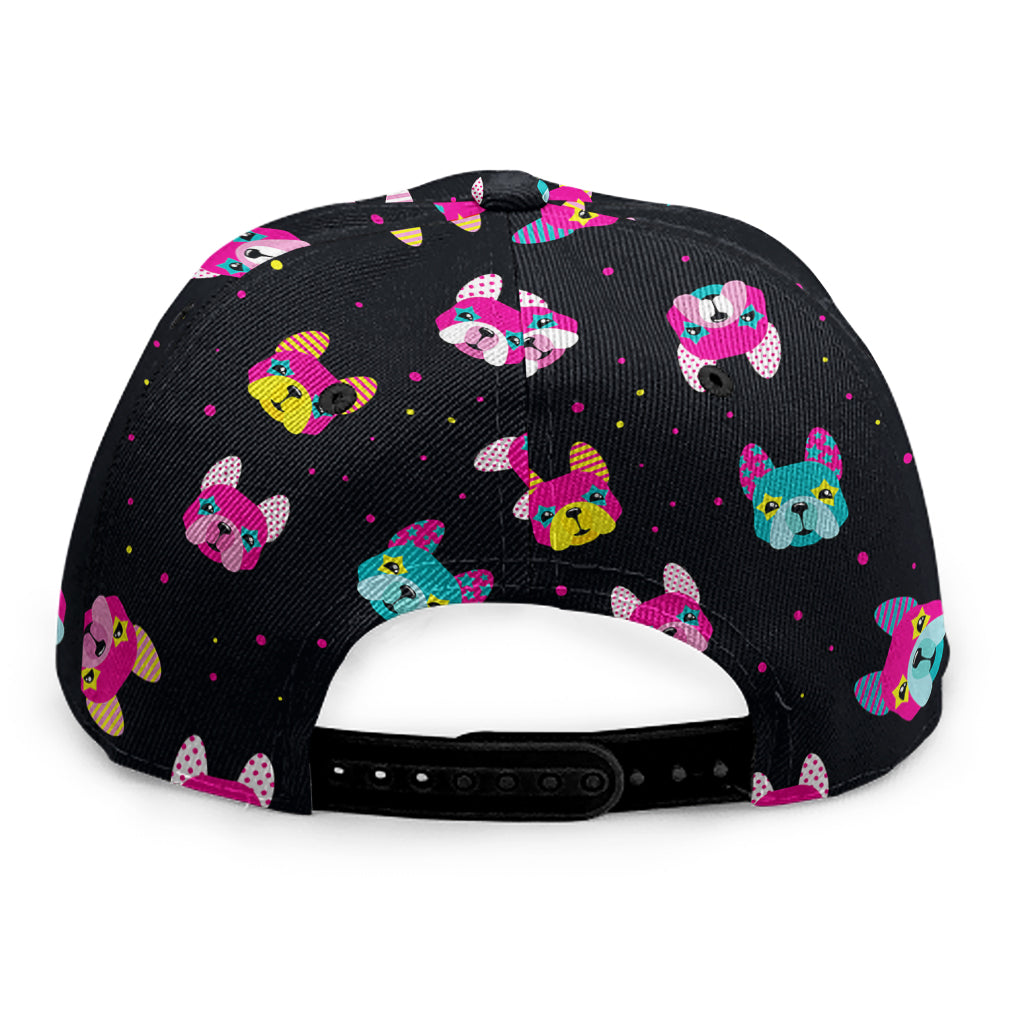 Colorful French Bulldog Print Snapback Cap