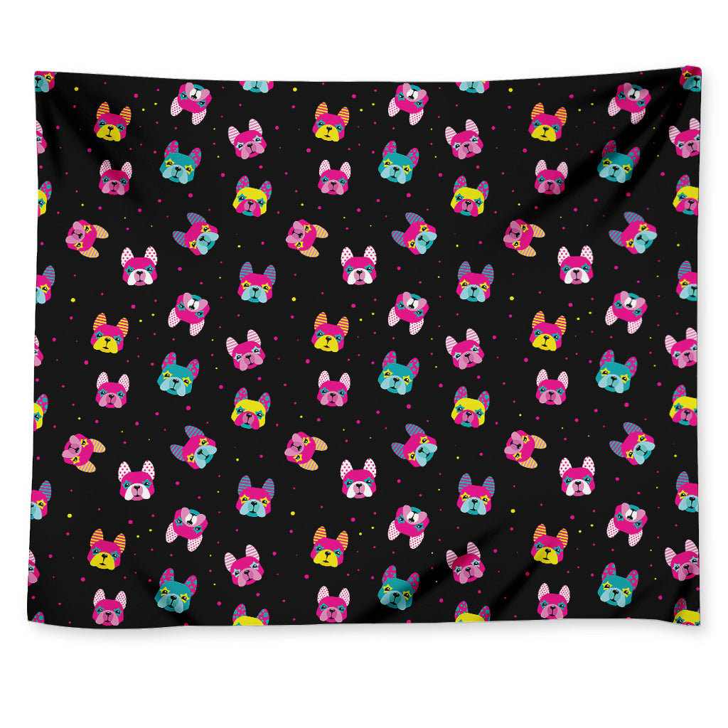 Colorful French Bulldog Print Tapestry