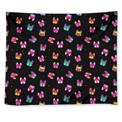 Colorful French Bulldog Print Tapestry