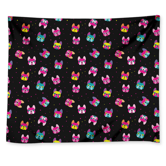 Colorful French Bulldog Print Tapestry