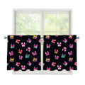 Colorful French Bulldog Print Tier Curtains