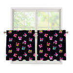 Colorful French Bulldog Print Tier Curtains