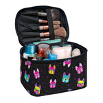 Colorful French Bulldog Print Travel Makeup Bag