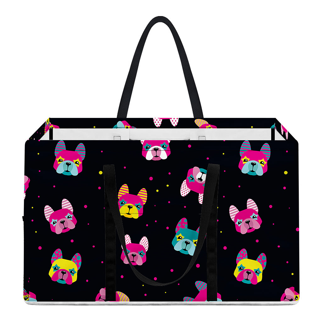 Colorful French Bulldog Print Utility Tote Bag
