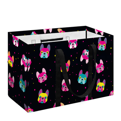 Colorful French Bulldog Print Utility Tote Bag