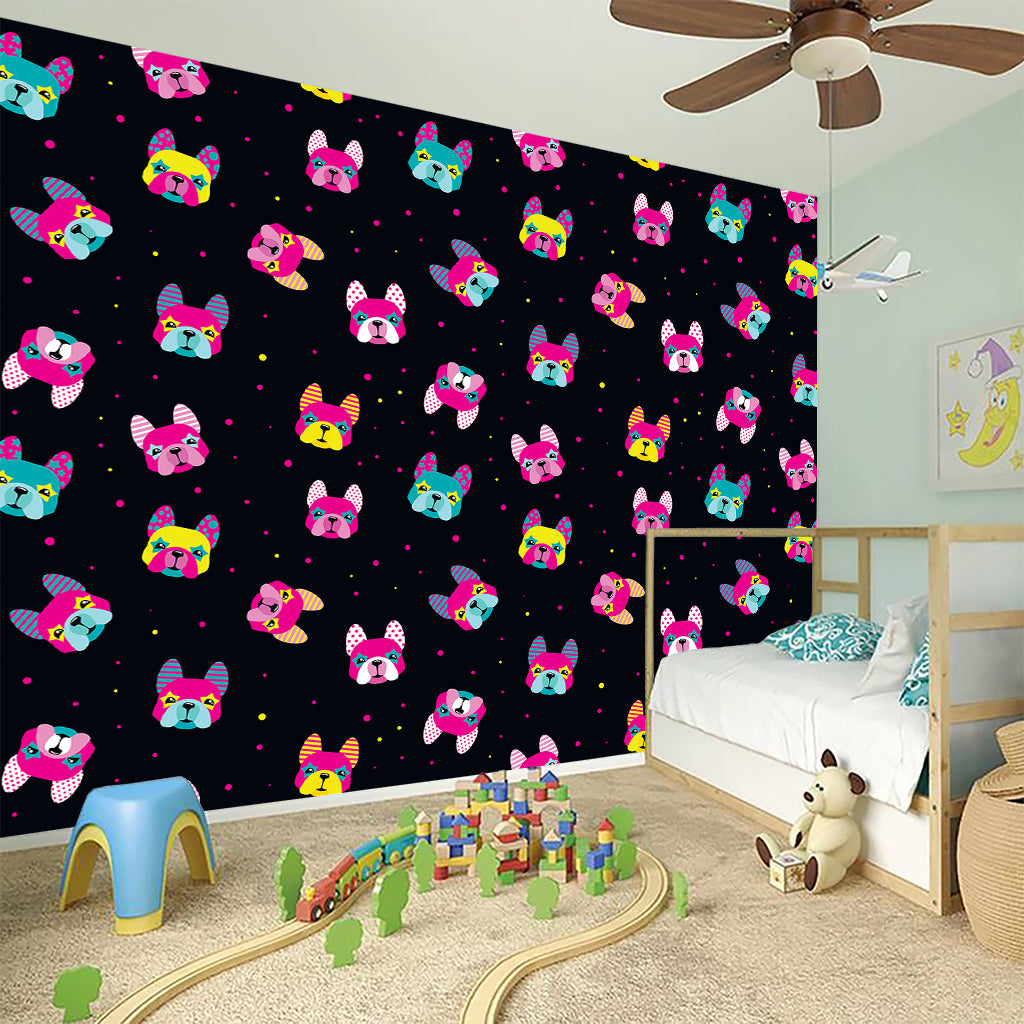 Colorful French Bulldog Print Wall Sticker