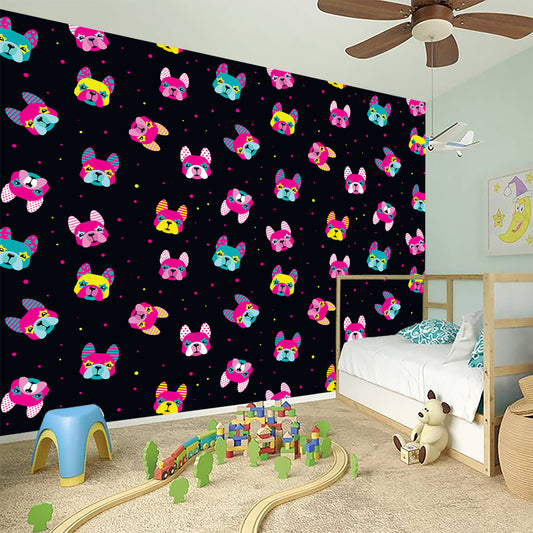 Colorful French Bulldog Print Wall Sticker