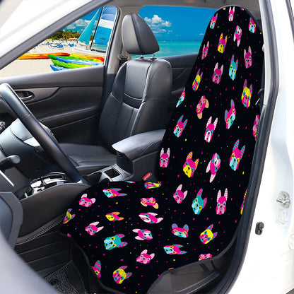 Colorful French Bulldog Print Waterproof Car Seat Cover