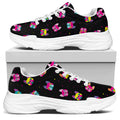 Colorful French Bulldog Print White Chunky Shoes