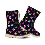 Colorful French Bulldog Print Winter Boots
