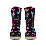 Colorful French Bulldog Print Winter Boots
