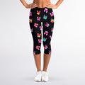 Colorful French Bulldog Print Women's Capri Leggings
