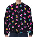 Colorful French Bulldog Print Zip Sleeve Bomber Jacket