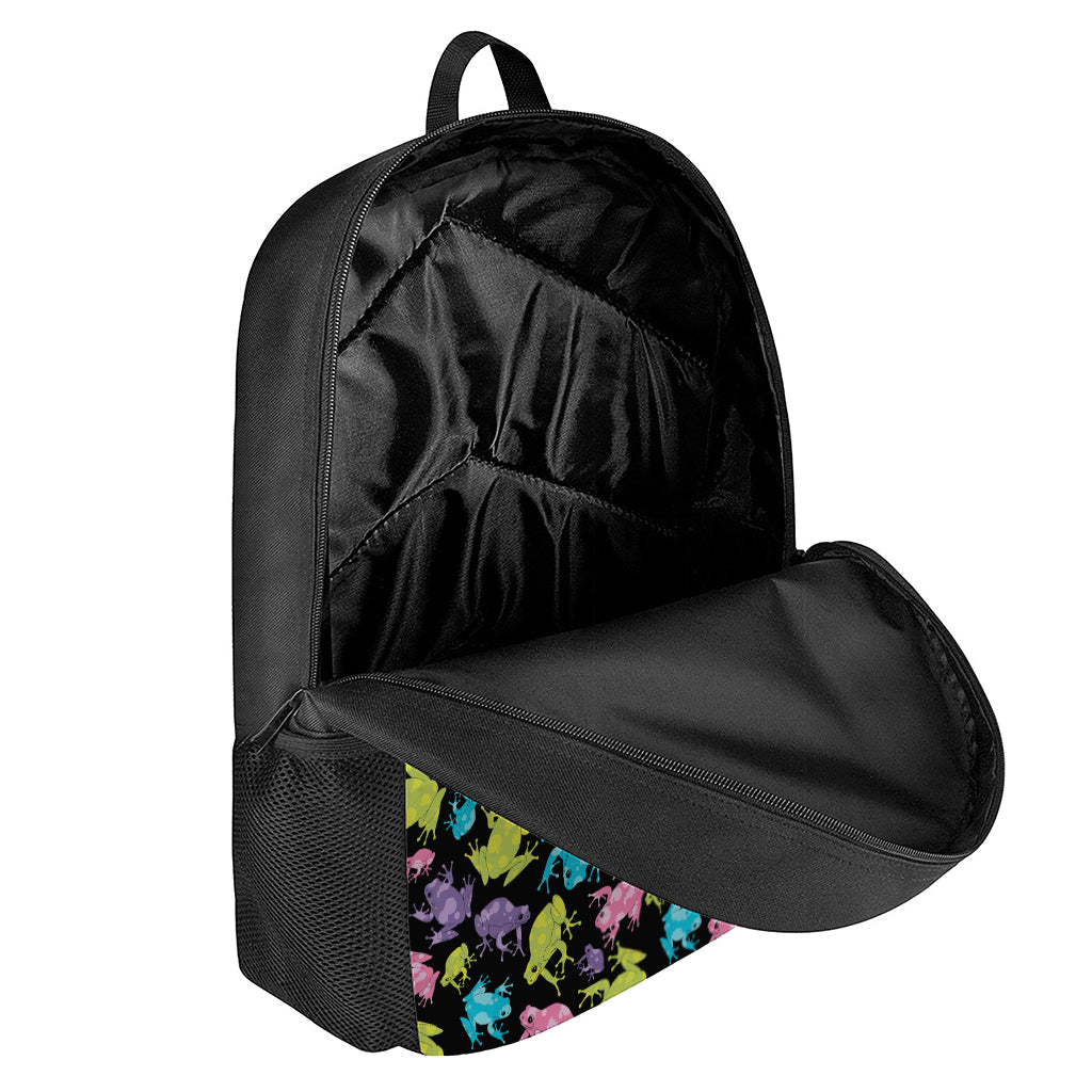 Colorful Frog Pattern Print 17 Inch Backpack