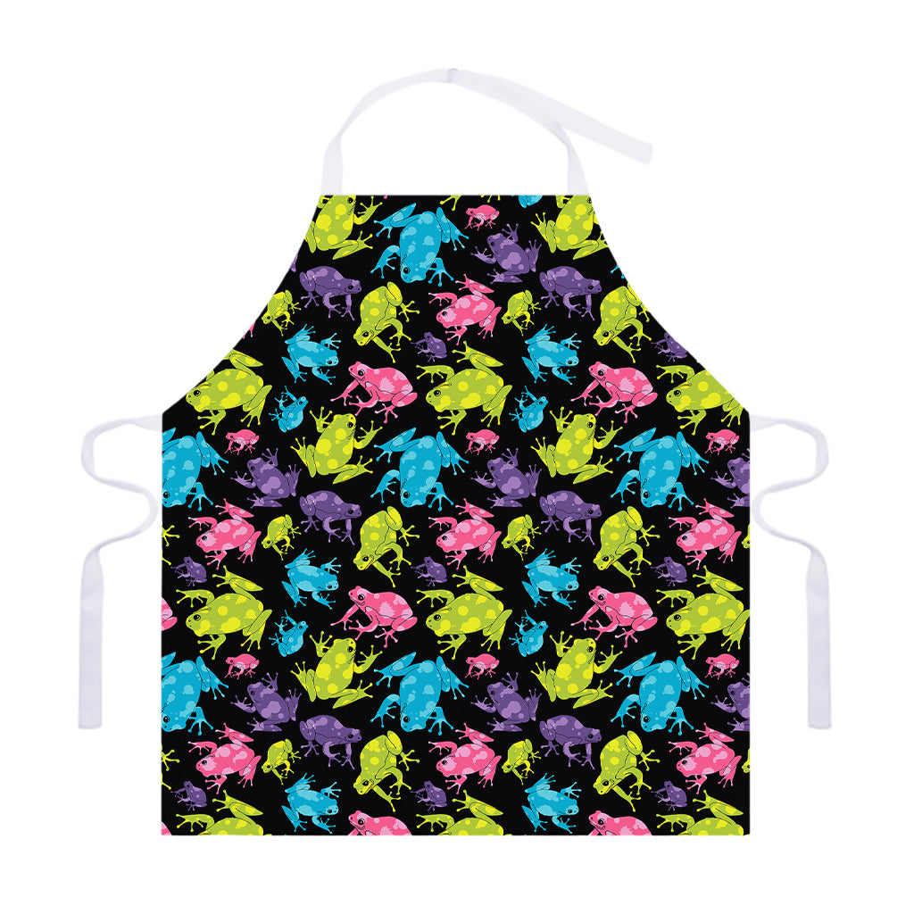 Colorful Frog Pattern Print Adjustable Apron