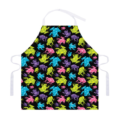 Colorful Frog Pattern Print Adjustable Apron