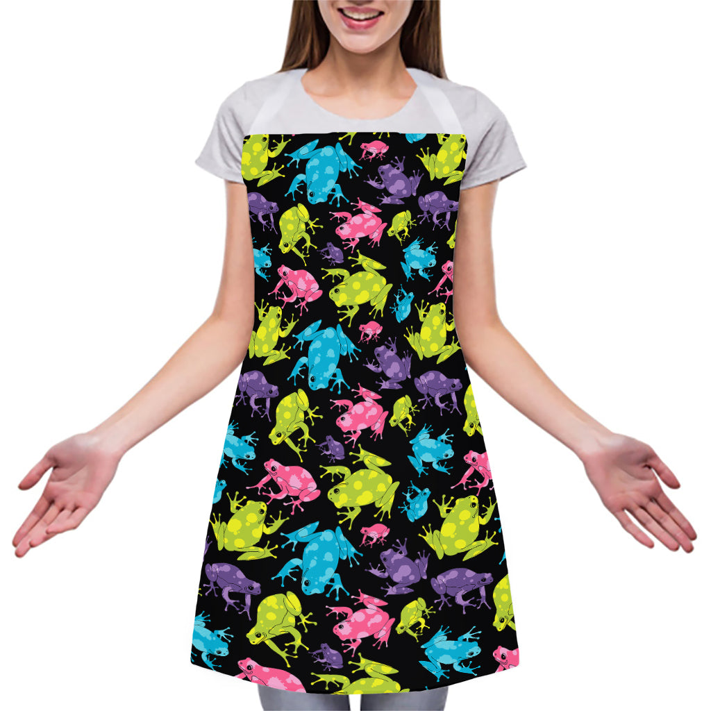 Colorful Frog Pattern Print Adjustable Apron